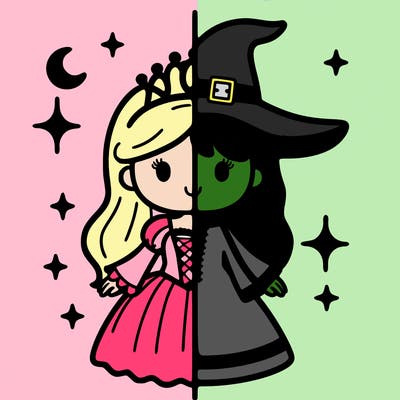 split princess and witch