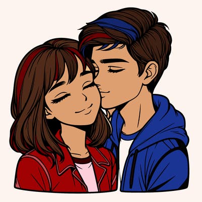 realistic girl and boy  love