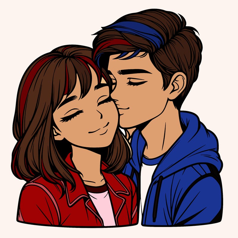 realistic girl and boy  love