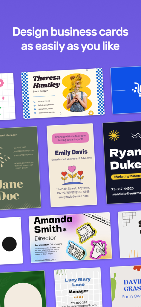 Business Card Design Maker - Eine Vielzahl von professionellen und kreativen Visitenkarten-Vorlagen