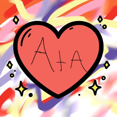 a blank heart with a line in the middle