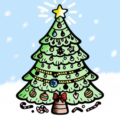 christmas tree with lots of details