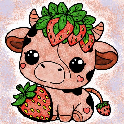cute strawberry cow