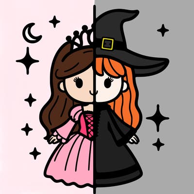 split princess and witch