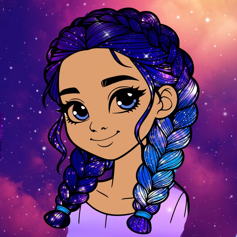 girl with braids realistic