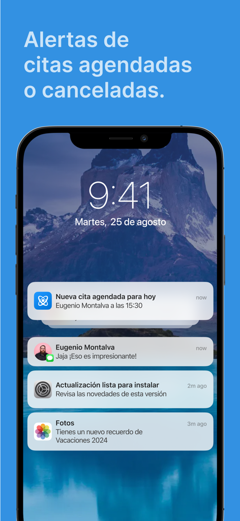 Healthatom: Dentalink Medilink - Écran de verrouillage du smartphone affichant une notification pour un nouveau rendez-vous programmé de l'application Healthatom