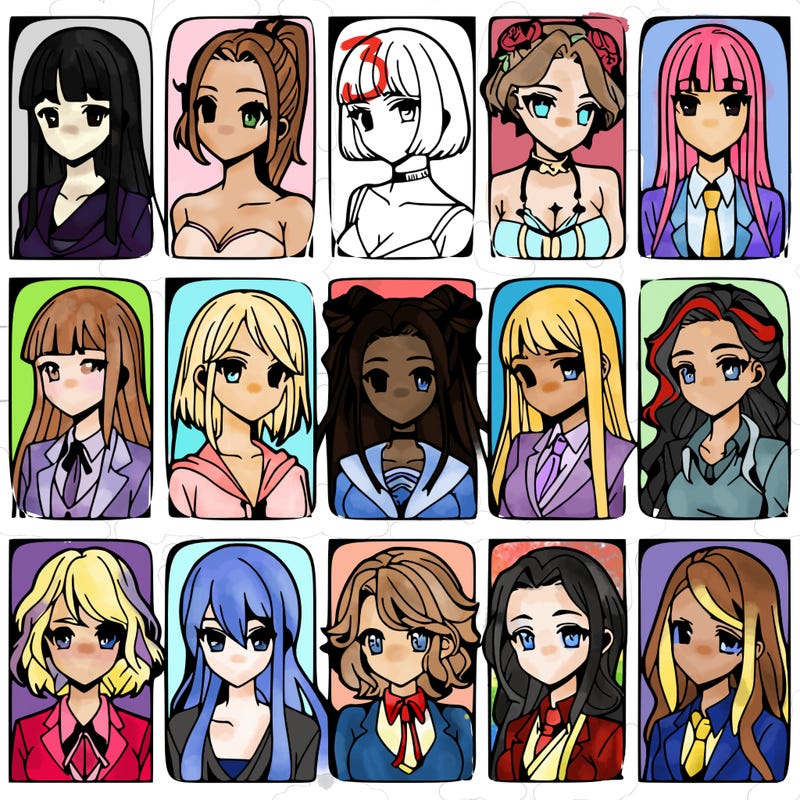 girls that look diffrent anime