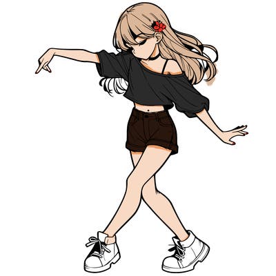 realistic girl danceing