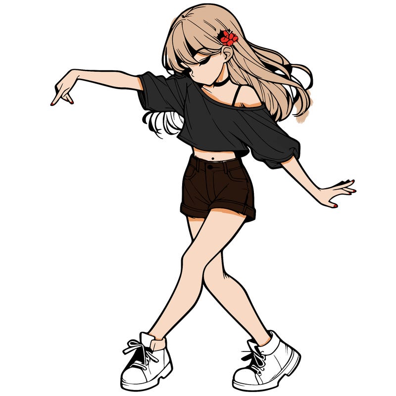 realistic girl danceing