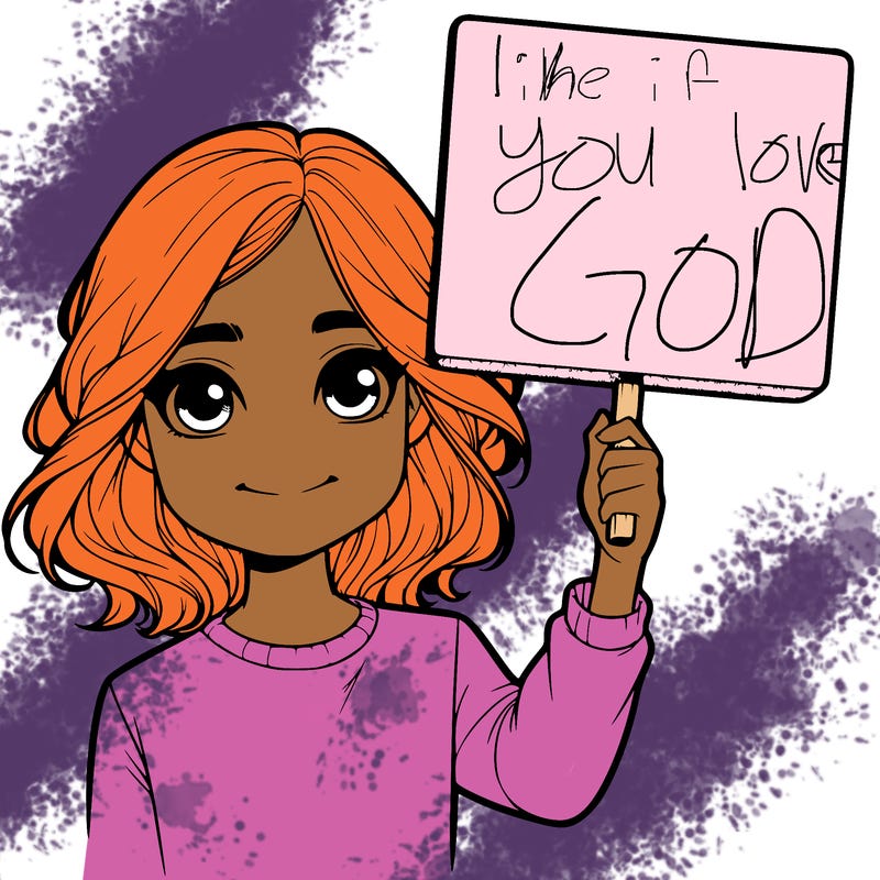 realistic girl holding up a sign