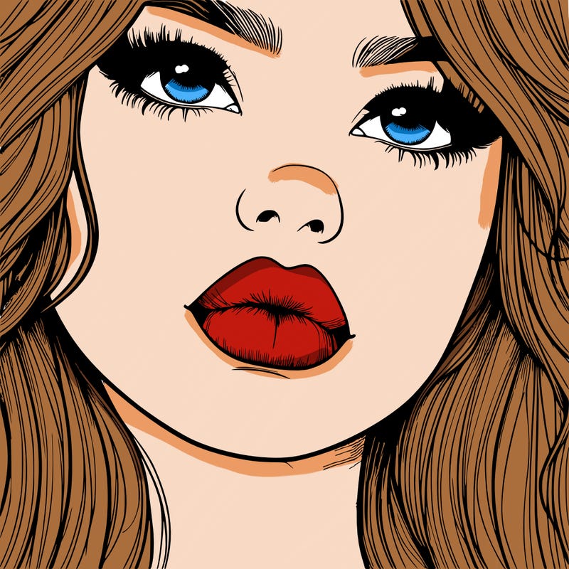 really realistic girl with lips
