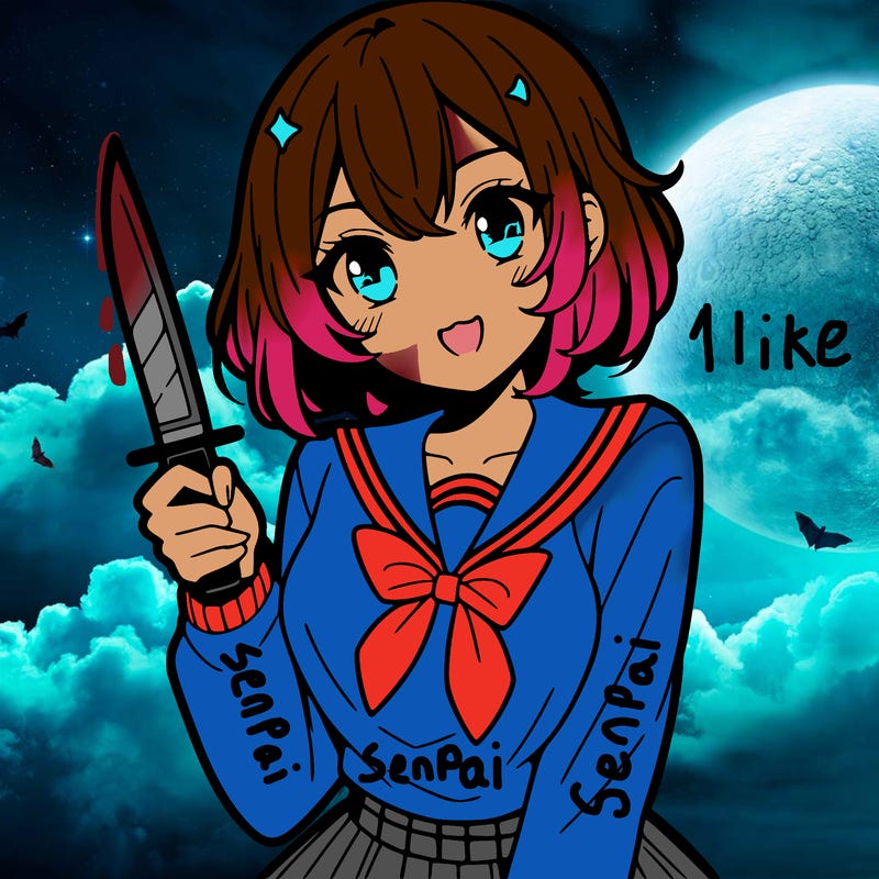 anime girl with a knife