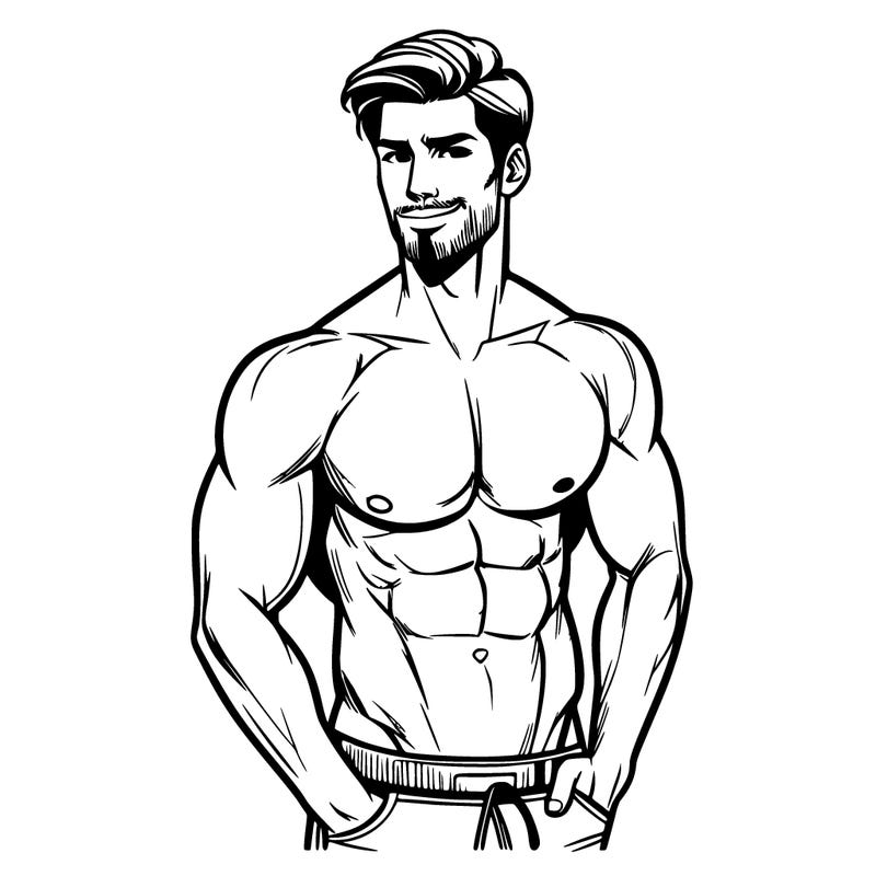 handsome muscular shirtless man