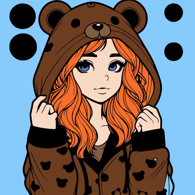 realistic girl in a animal pjs hoodie