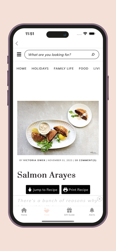 Between Carpools - Between Carpools app recipe page for Salmon Arayes by Victoria Dwek