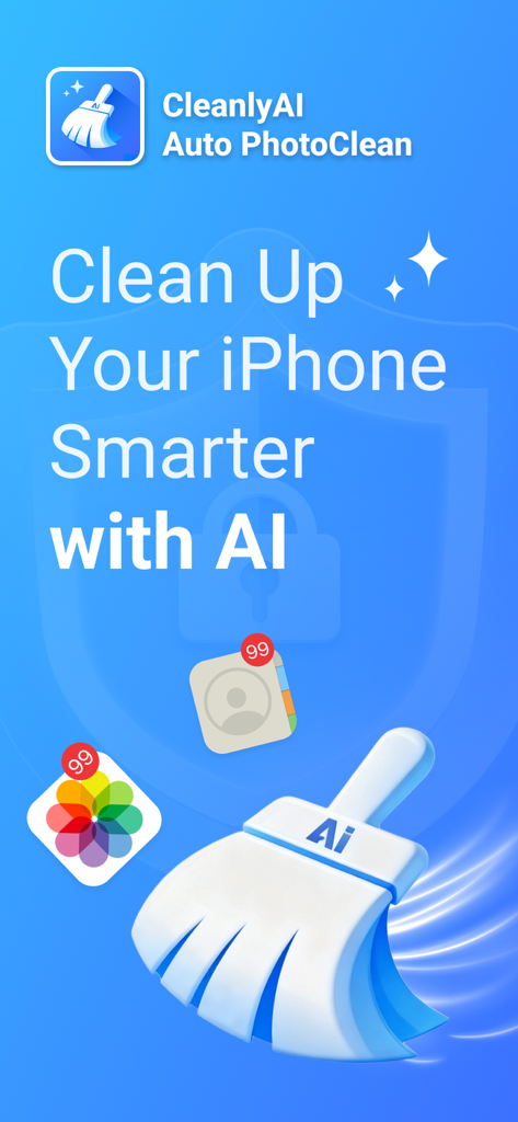 CleanlyAI app interface for cleaning iPhone storage using AI