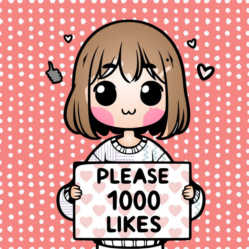 a girl who is holding a sign that says please1000 likes