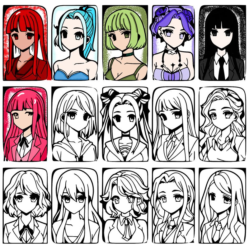 girls that look diffrent anime