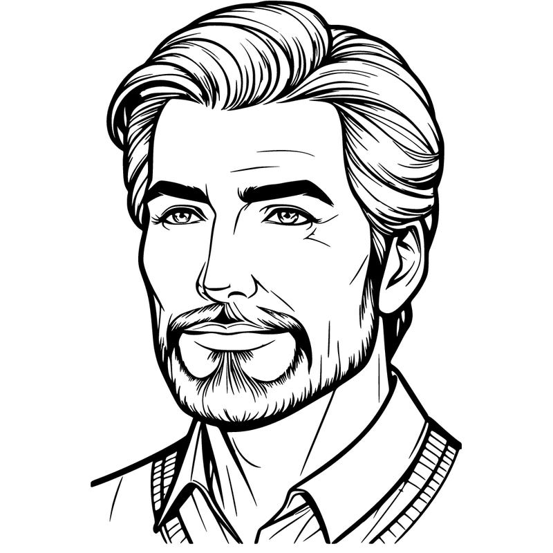 realistic elegant handsome mature man