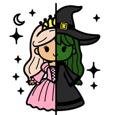 split princess and witch