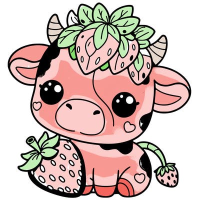 cute strawberry cow