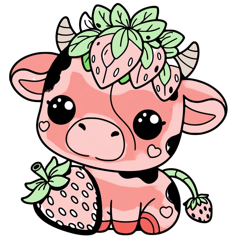cute strawberry cow