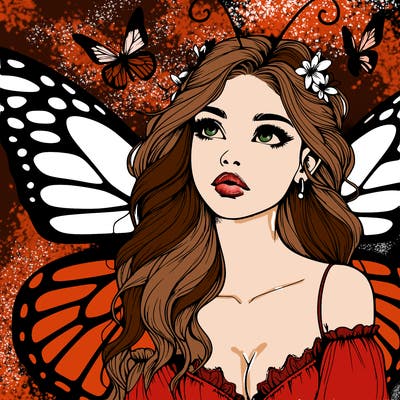 butterfly fairy realistic girl
