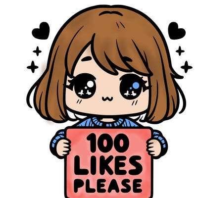 cute girl holding a sign saying 100 likes please