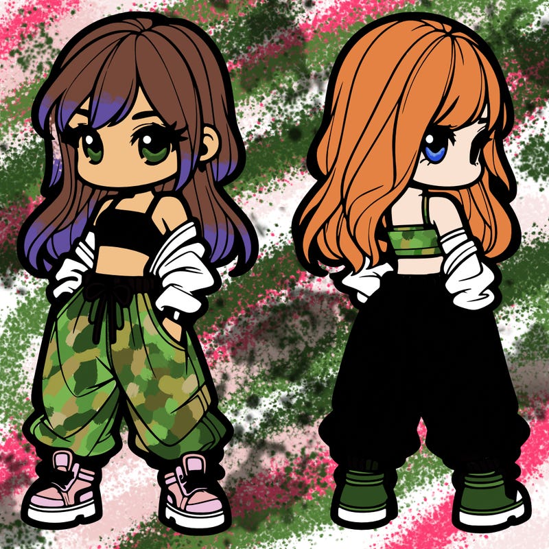 girl in crop top and baggy pants