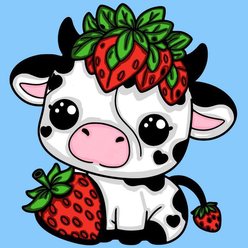 cute strawberry cow