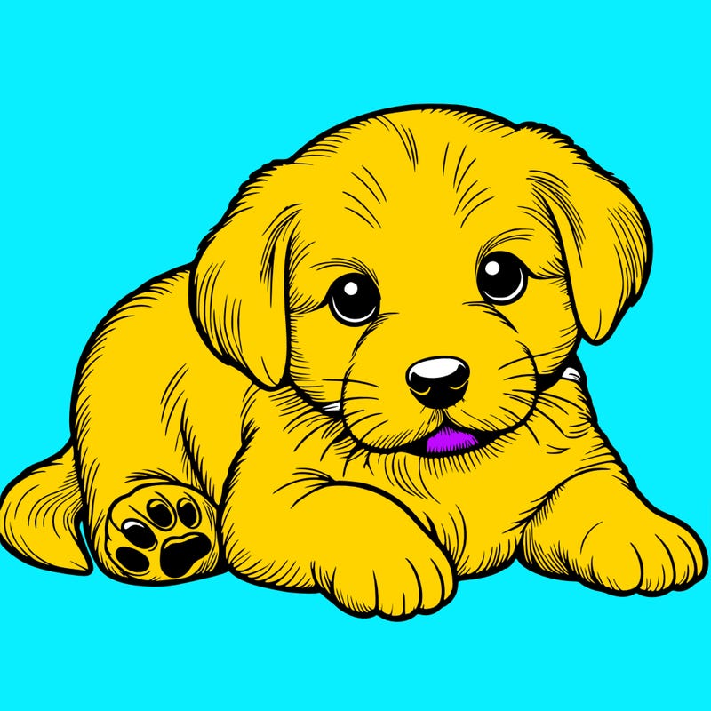 a cute realistic puppy