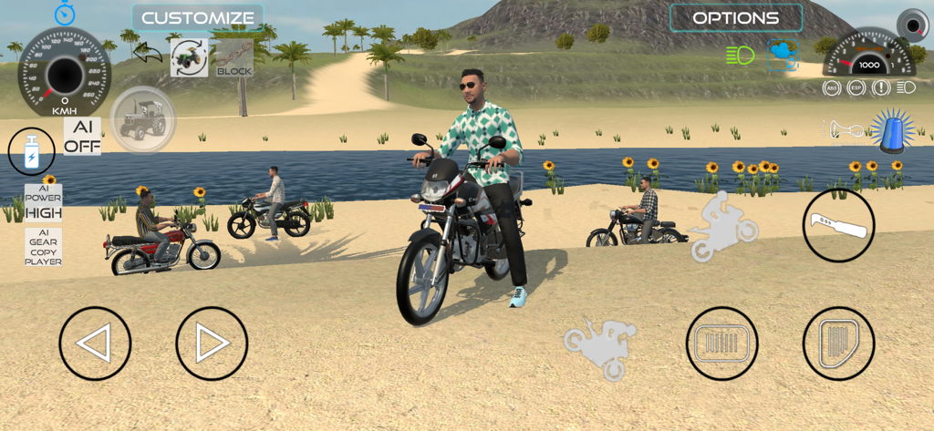 Jugabilidad de motocicleta en Indian Vehicle Simulator 3D