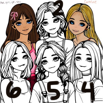 a group of girls realistic