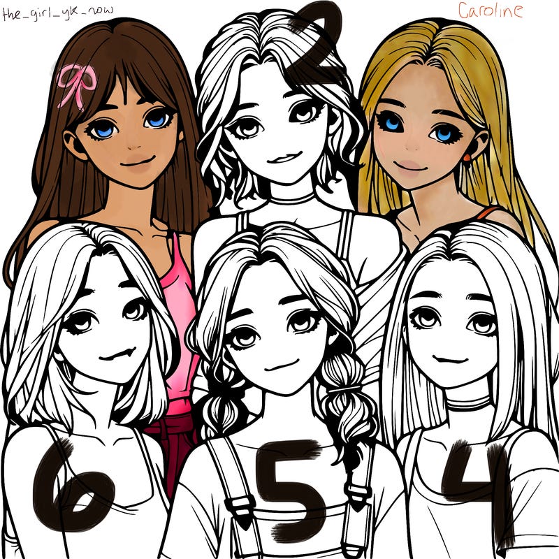a group of girls realistic