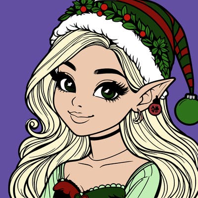 christmas girl elf realistic