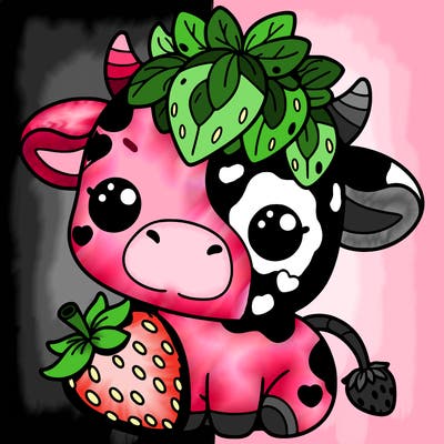 cute strawberry cow