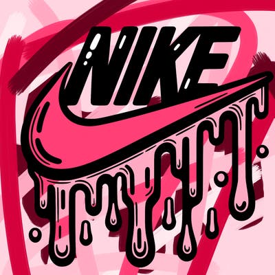 dripping nike logo