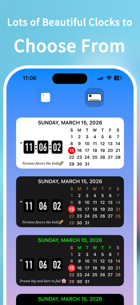 Clock Widget - Ultra HD Time - A variety of aesthetic clock and calendar widget designs for the home screen