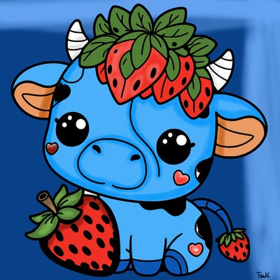 cute strawberry cow