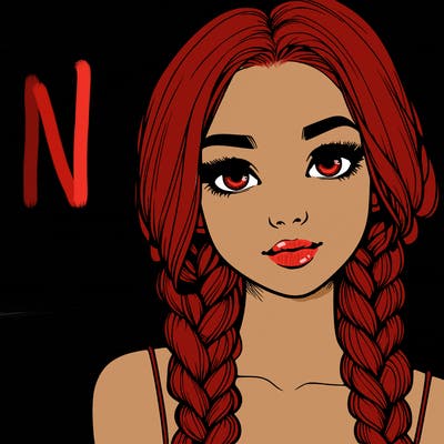 realistic girl with braids