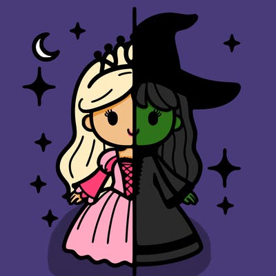 split princess and witch