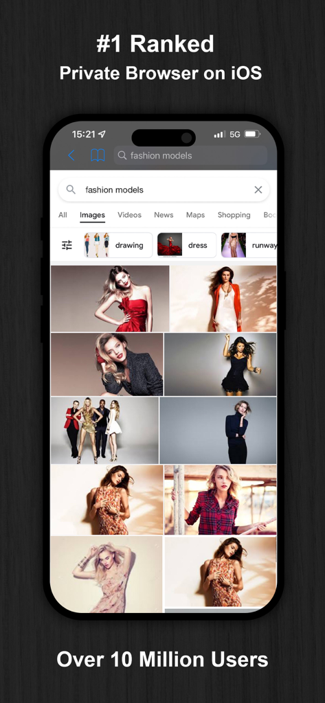 Private Browsing Web Browser - Captura de pantalla del Navegador Web Privado mostrando el primer puesto en iOS y el hito de 10 millones de usuarios
