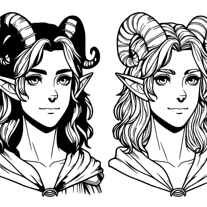 realistic elf with horns