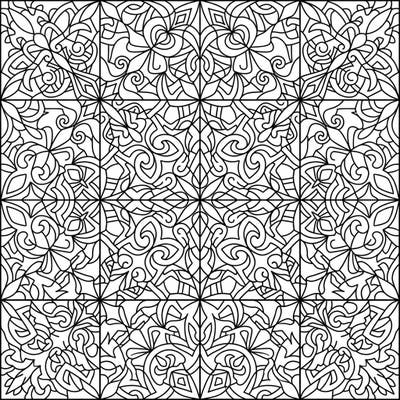 Discover a world of intricate beauty with this abstract grid patterns coloring page, designed to captivate and calm. Its perfectly symmetrical forms offer a delightful challenge for colorists of all levels, promising hours of focused enjoyment.