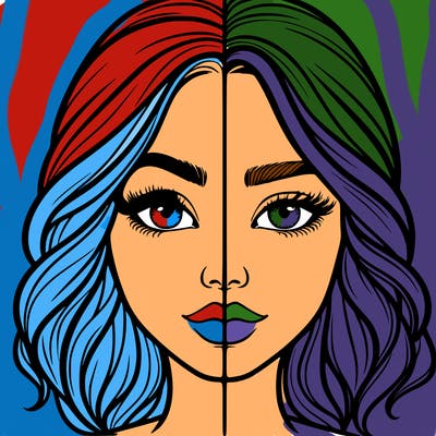 realistic girl split half