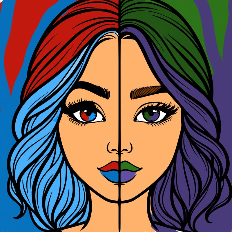 realistic girl split half