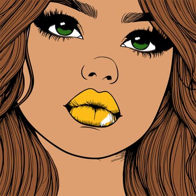 really realistic girl with lips