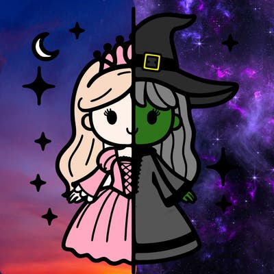 split princess and witch