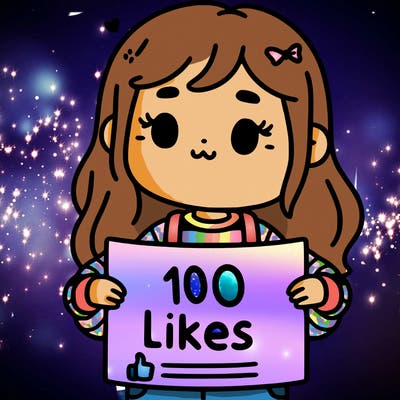 girl holing a sign that say 100 likes