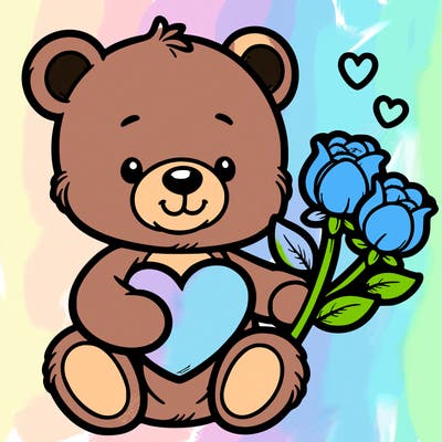 teddy bear a holding heart